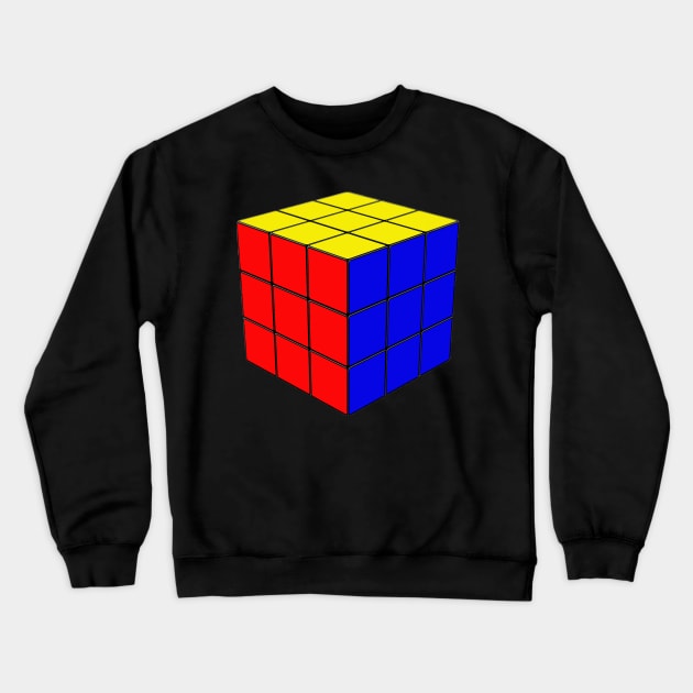 Rubik's Cube - Red, Blue, Yellow Colours Crewneck Sweatshirt by The Black Panther